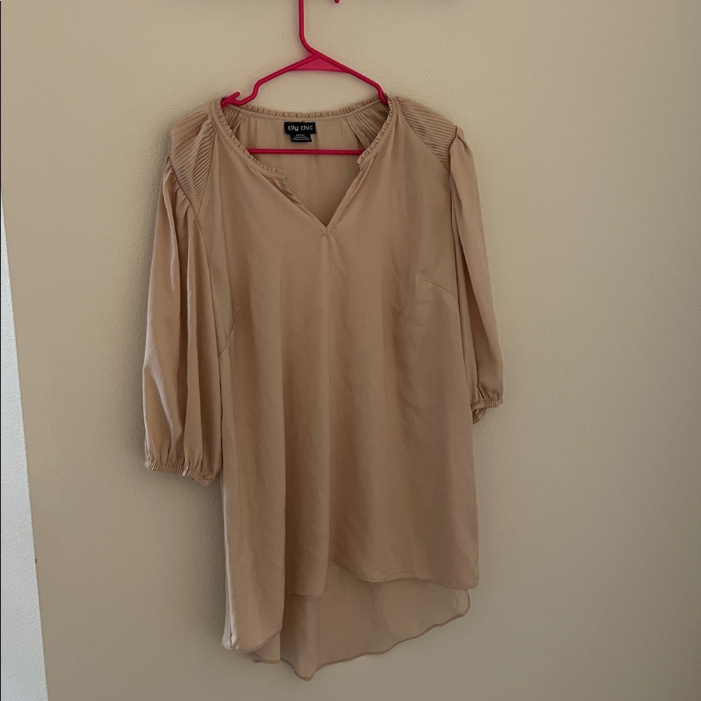 City Chic Blush  V-Neck Tunic